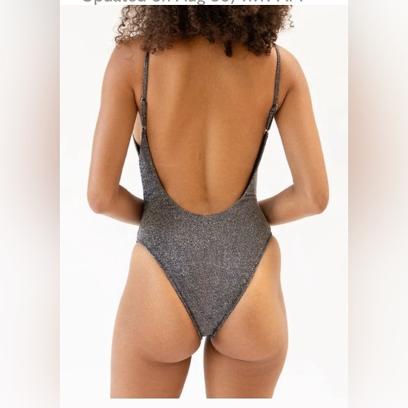 Dippin' Daisy's Mercury One Piece Swimsuit Sparkle Black beach resort Sz L NWT - Picture 2 of 10